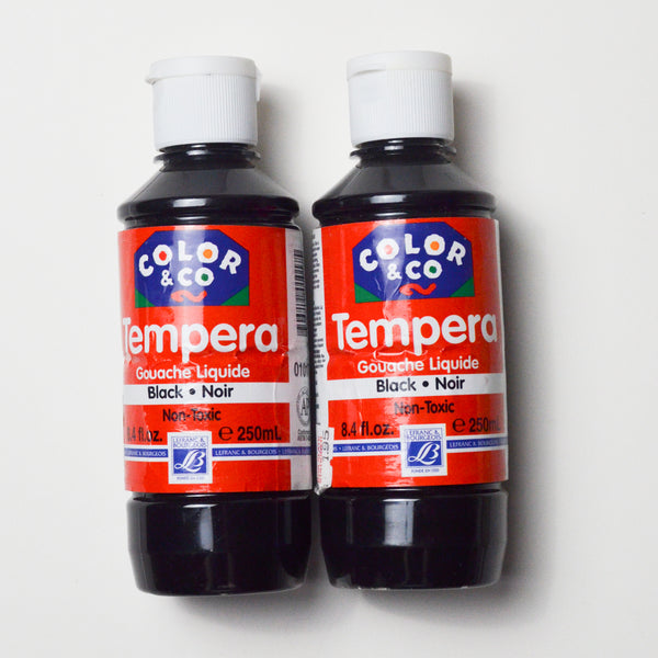 Black Tempera Paint - 2 Bottles
